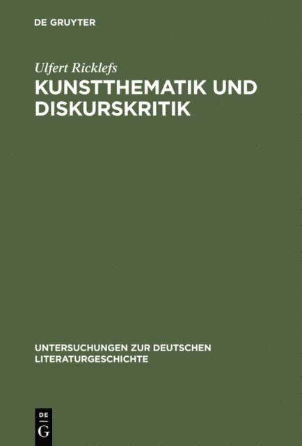 Ulfert Ricklefs - Kunstthematik und Diskurskritik, E-bok. Tillgänglighet: Lägg i varukorg