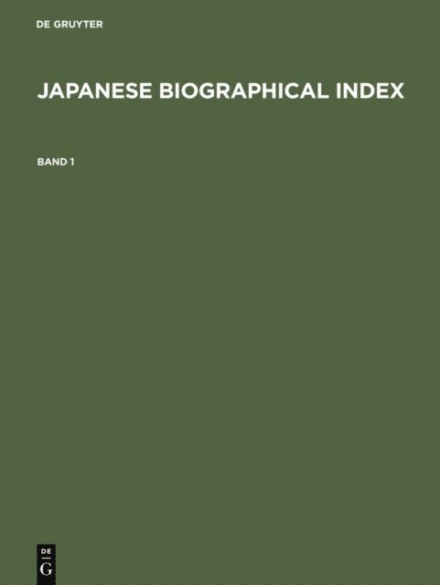 Japanese Biographical Index, E-bok