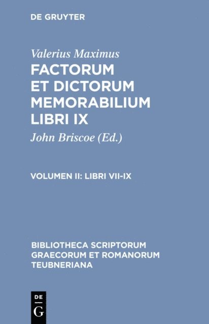 Valerius Maximus, John Briscoe - Libri VII-IX, E-bok