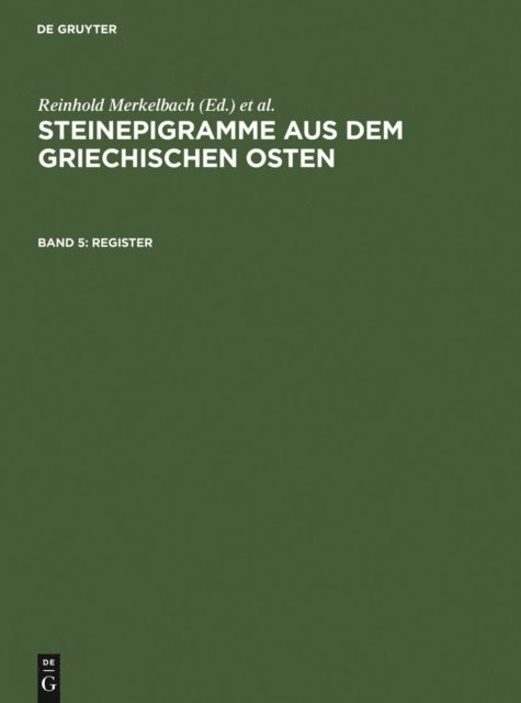 Josef Stauber, Reinhold Merkelbach - Register, E-bok