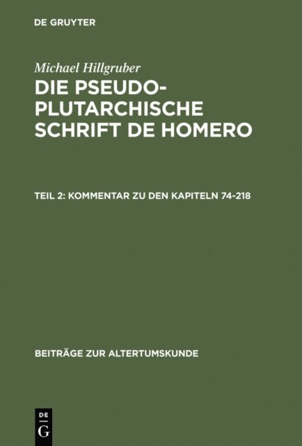 Michael Hillgruber - Kommentar zu den Kapiteln 74-218, E-bok. Tillgänglighet: Lägg i varukorg