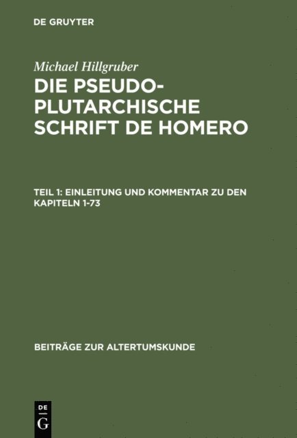Michael Hillgruber - Einleitung und Kommentar zu den Kapiteln 1-73, E-bok. Tillgänglighet: Lägg i varukorg