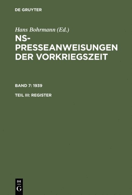 Karen Peter, Heike Fortmann-Petersen, Claudia Bartels - 1939. Register, E-bok