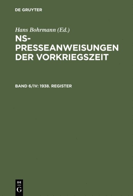 Karen Peter, Heike Fortmann-Petersen, Claudia Bartels - 1938. Register, E-bok