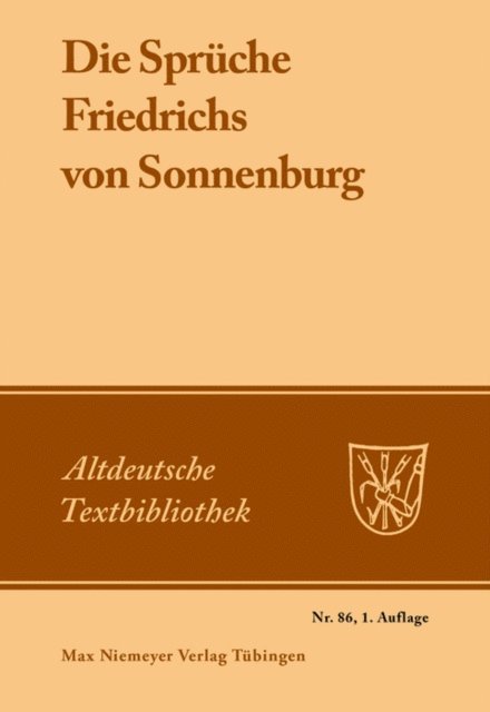 Achim Masser - Die Sprüche Friedrichs von Sonnenburg, E-bok