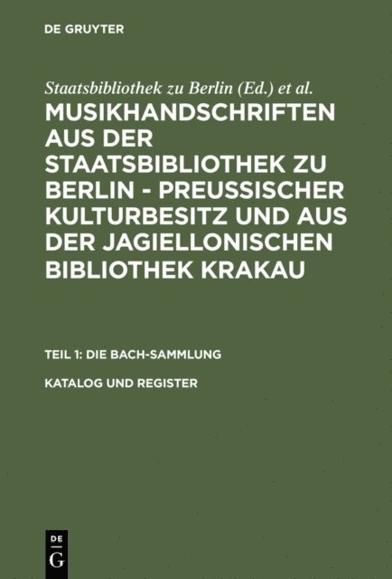 Staatsbibliothek zu Berlin - Katalog und Register, E-bok