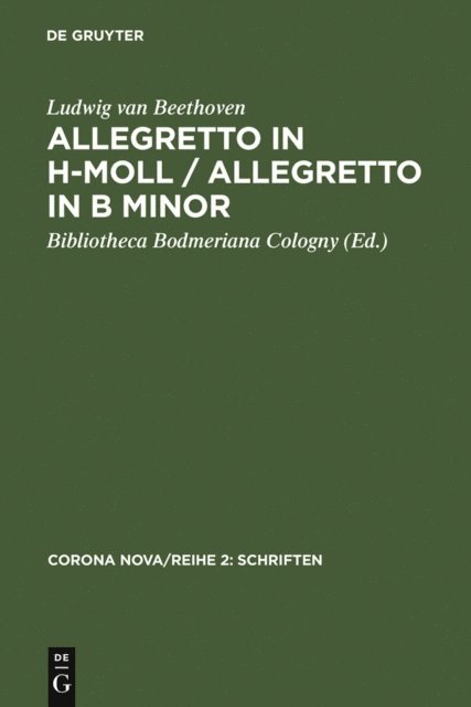 Ludwig van Beethoven, Bibliotheca Bodmeriana Cologny - Allegretto in h-Moll / Allegretto in B minor, E-bok
