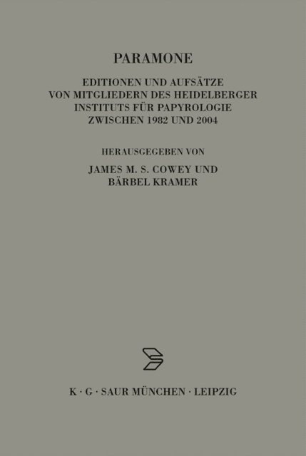 James M.S. Cowey, Barbel Kramer - Paramone, E-bok
