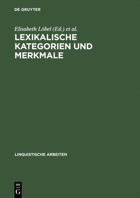 Gisa Rauh, Elisabeth Lobel - Lexikalische Kategorien und Merkmale, E-bok