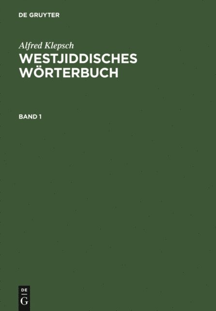 Alfred Klepsch - Westjiddisches Wörterbuch, E-bok