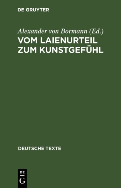 Alexander von Bormann - Vom Laienurteil zum Kunstgefühl, E-bok