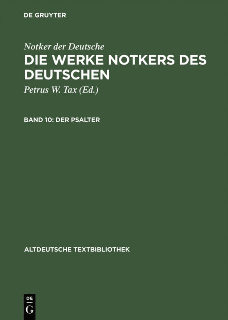 Petrus W. Tax - Der Psalter, E-bok