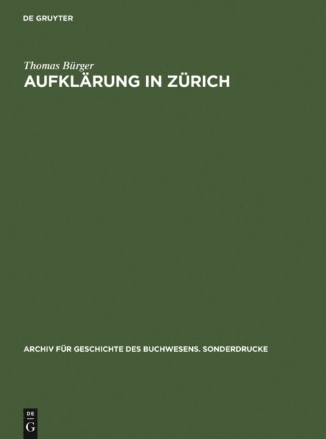Thomas Burger - Aufklärung in Zürich, E-bok
