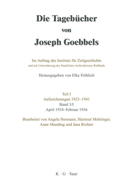 Jana Richter, Anne Munding, Hartmut Mehringer, Angela Hermann - April 1934 - Februar 1936, E-bok