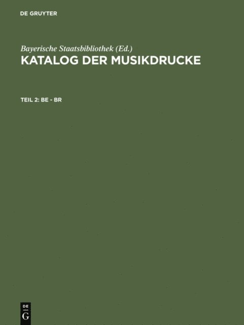 Bayerische Staatsbibliothek - Be - Br, E-bok