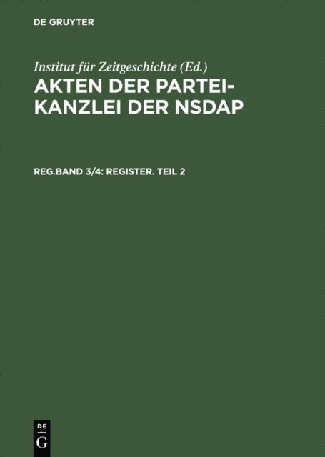 Peter Longerich - Register. Teil 2, E-bok