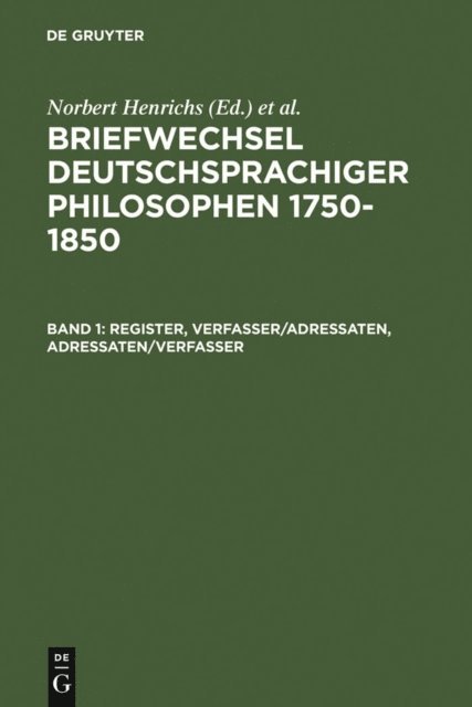 Horst Weeland, Norbert Henrichs - Briefwechsel deutschsprachiger Philosophen 1750–1850, E-bok