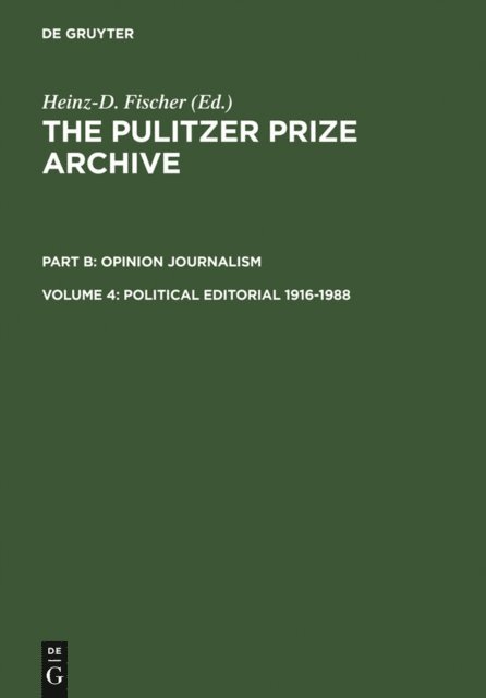 Heinz-D. Fischer - Political Editorial 1916-1988, E-bok