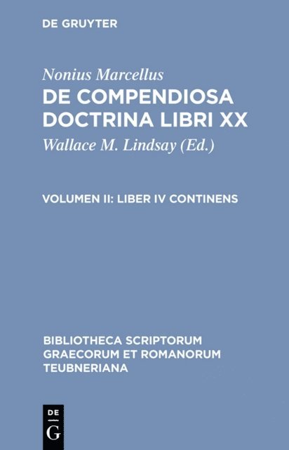 Nonius Marcellus, Wallace M. Lindsay - Liber IV continens, E-bok