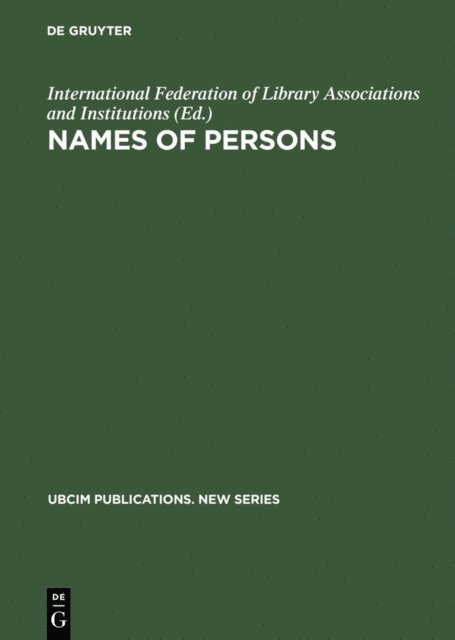 International Federation of Library Associations and Institutions - Names of Persons, E-bok