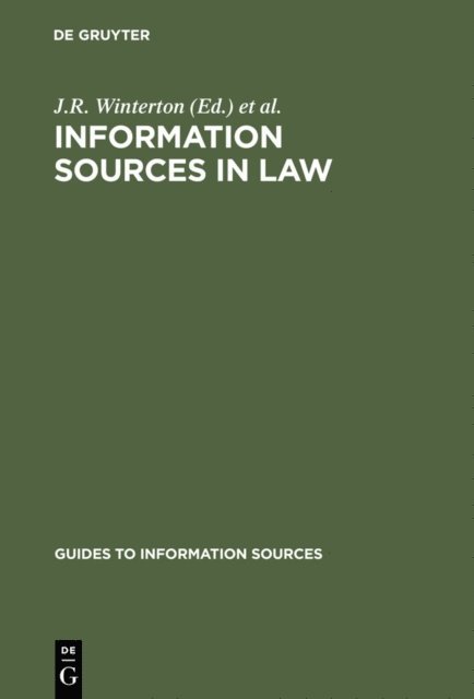 Elizabeth M. Moys, J.R. Winterton - Information Sources in Law, E-bok