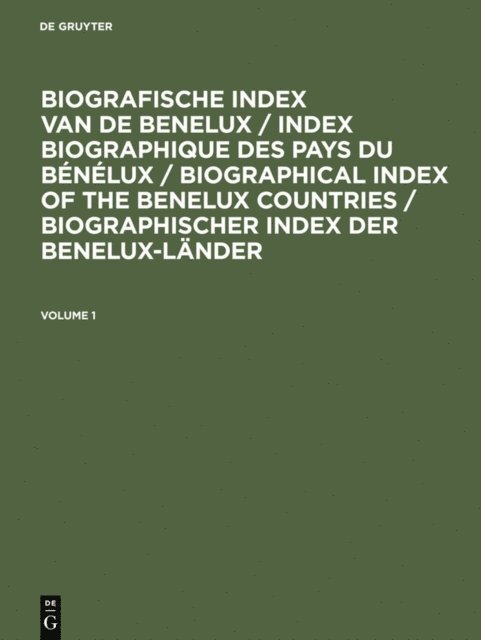 Biografische Index van de Benelux, E-bok