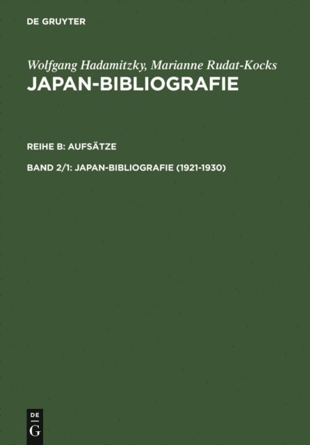 Marianne Rudat-Kocks, Wolfgang Hadamitzky - 1921-1930, E-bok