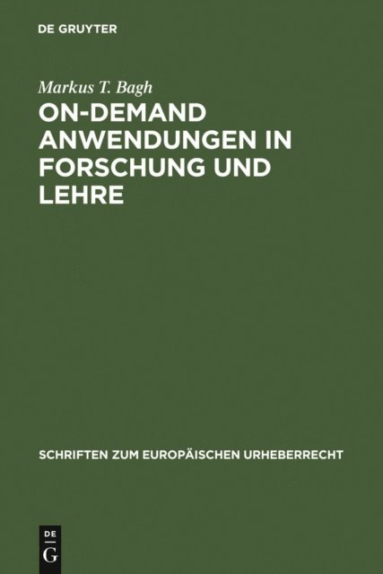 Markus T. Bagh - On-demand Anwendungen in Forschung und Lehre, E-bok