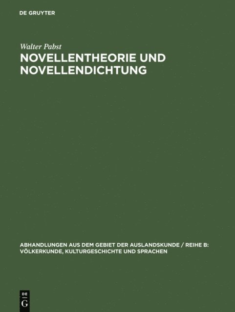 Walter Pabst - Novellentheorie und Novellendichtung, E-bok