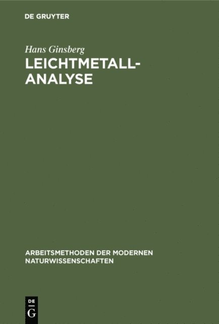 Hans Ginsberg - Leichtmetallanalyse, E-bok