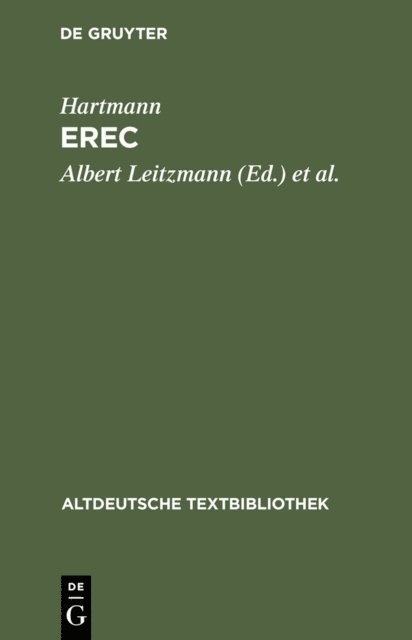 Hartmann von Aue, Kurt Gartner, Christoph Cormeau, Albert Leitzmann - Erec, E-bok
