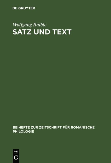 Wolfgang Raible - Satz und Text, E-bok
