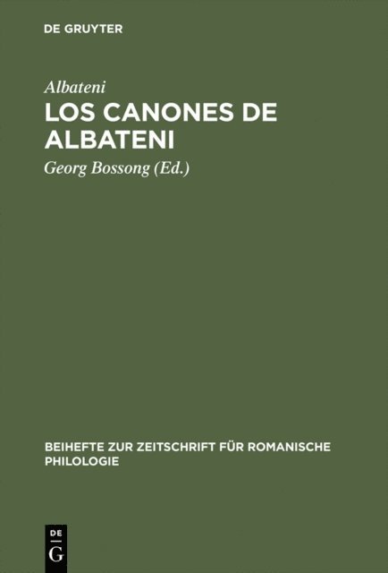 Albateni, Georg Bossong - Los canones de Albateni, E-bok