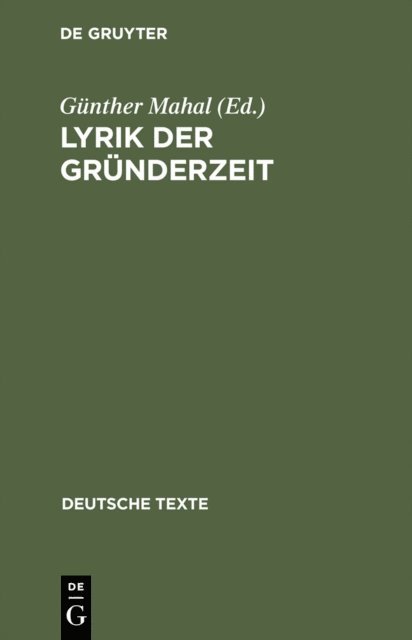 Gunther Mahal - Lyrik der Gründerzeit, E-bok