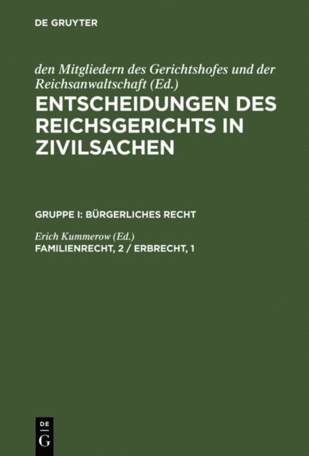 Erich Kummerow - Familienrecht, 2 / Erbrecht, 1, E-bok
