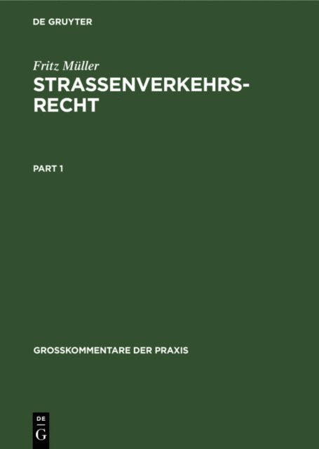 Fritz Muller - Straßenverkehrsrecht, E-bok