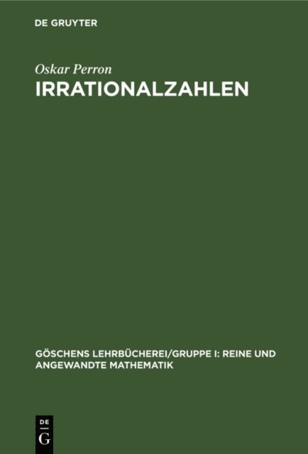 Oskar Perron - Irrationalzahlen, E-bok