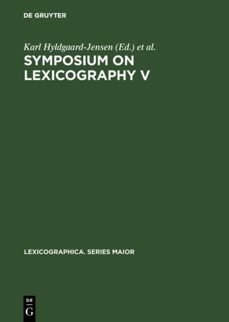 Kobenhavn> Symposium on Lexicography <5 1990, Arne Zettersten, Karl Hyldgaard-Jensen - Symposium on Lexicography V, E-bok