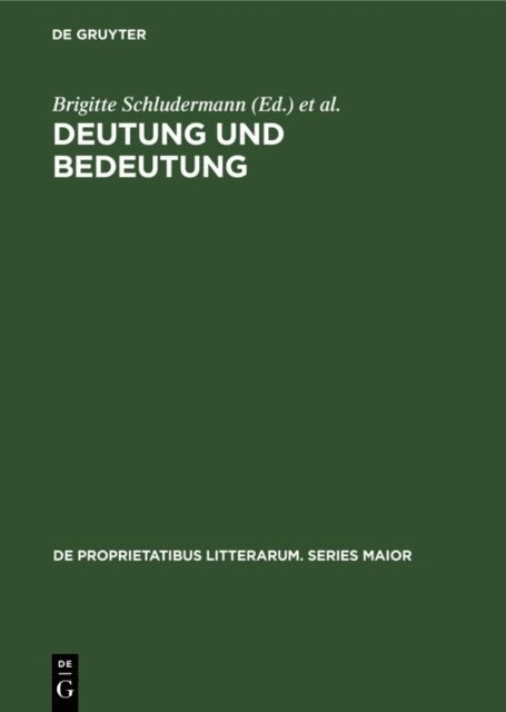 Evelyn Sherabon Firchow, Brigitte Schludermann - Deutung und Bedeutung, E-bok