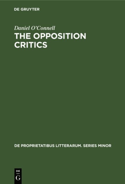 Daniel O'Connell - opposition critics, E-bok