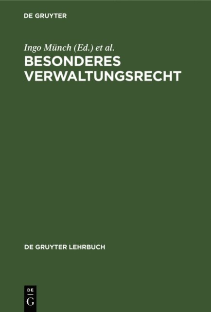 Peter Badura, Ingo Munch - Besonderes Verwaltungsrecht, E-bok