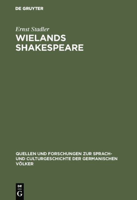 Ernst Stadler - Wielands Shakespeare, E-bok