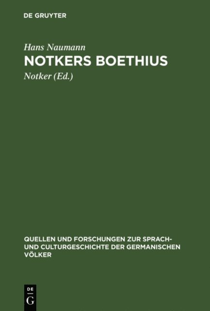 Hans Naumann, Notker - Notkers Boethius, E-bok