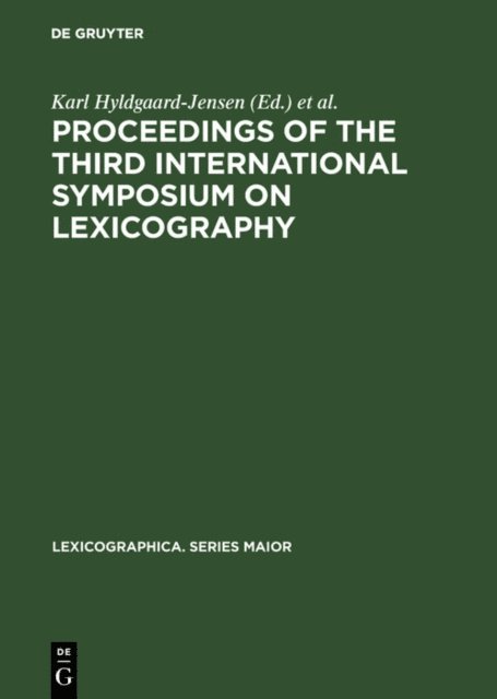 Kobenhavn> Symposium on Lexicography <3 1986, Karl Hyldgaard-Jensen - Proceedings of the Third International Symposium on Lexicography, E-bok