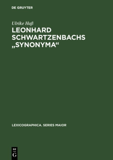 Ulrike Ha - Leonhard Schwartzenbachs "Synonyma", E-bok