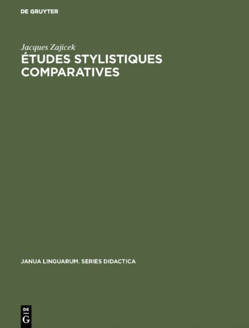 Jacques Zajicek - Études stylistiques comparatives, E-bok