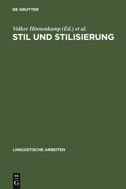 Margret Selting, Volker Hinnenkamp - Stil und Stilisierung, E-bok