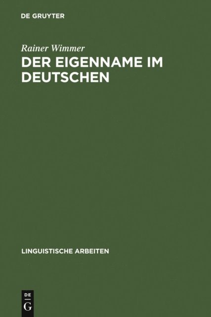 Rainer Wimmer - Der Eigenname im Deutschen, E-bok