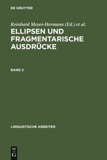 Hannes Rieser, Reinhard Meyer-Hermann - Ellipsen und fragmentarische Ausdrücke, E-bok