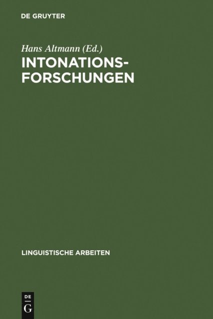 Hans Altmann - Intonationsforschungen, E-bok